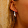 Pearl Hoop Earrings - Silver - Earrings - ONNNIII