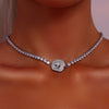 Rose Pendant Tennis Choker Necklace - Cubic Zirconia - Necklace - ONNNIII