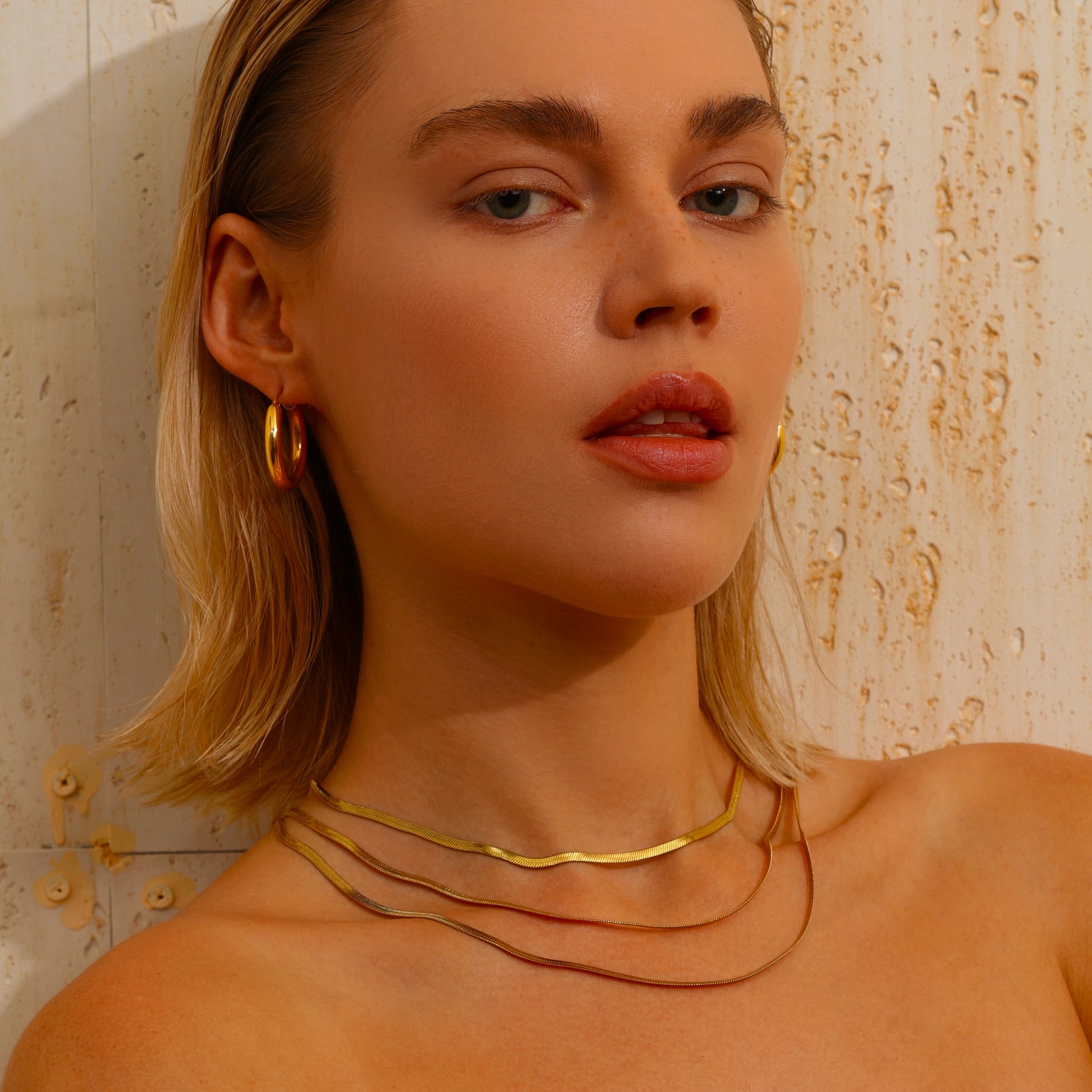 3 Layer Snake Chain Necklace - 18K Gold Plated - Hypoallergenic - Necklace - ONNNIII