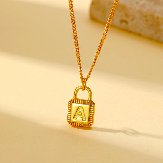 Letter Lock Pendant Necklace - Necklace - ONNNIII