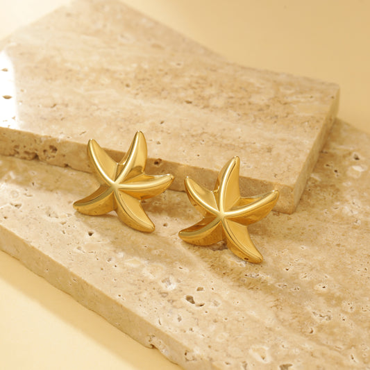 Starfish Stud Earrings - 18K Gold Plated
