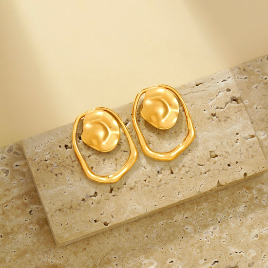 Wave Textured Stud Earrings - Earrings - ONNNIII