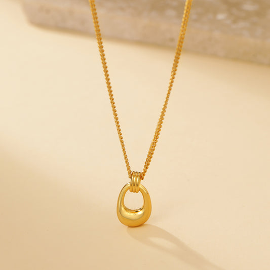 Circle Pendant Necklace - 22K Gold Vermeil - Necklace - ONNNIII
