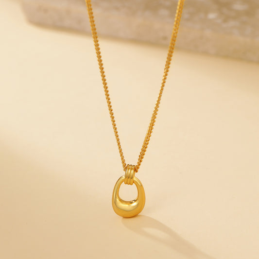 Circle Pendant Necklace - 22K Gold Vermeil - Gold - Necklace - ONNNIII