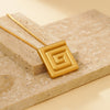 Textured Square Pendant Necklace - Unisex - Necklace - ONNNIII