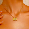 Evil Eye Rectangular Pendant Necklace - 18K Gold Plated - Hypoallergenic - Necklace - ONNNIII