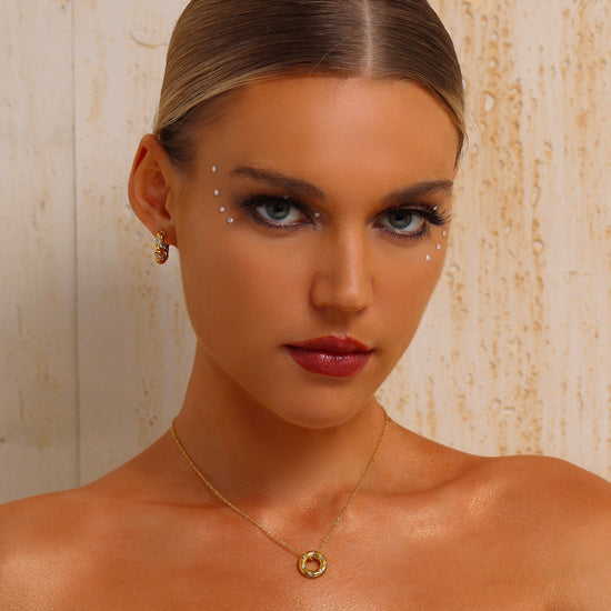 Circle Pendant Necklace - Cubic Zirconia - 18K Gold Plated - Hypoallergenic - Necklace - ONNNIII