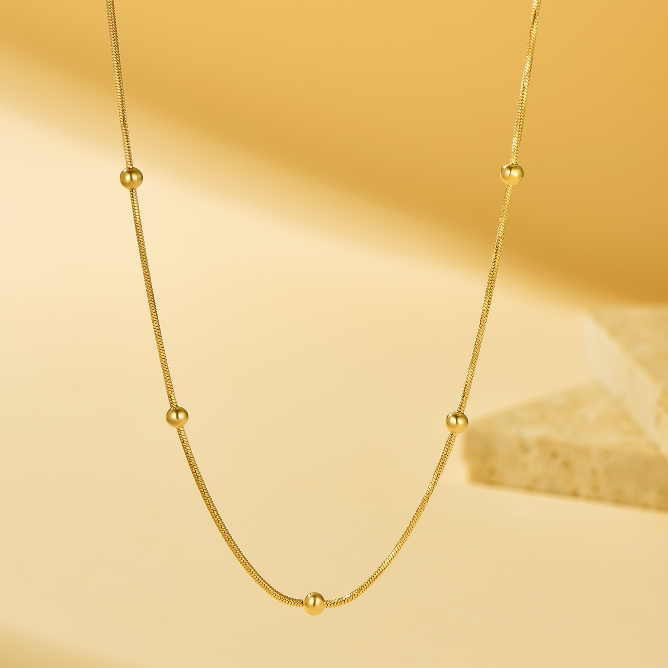 Satellite Chain Necklace - 18K Gold Plated - Hypoallergenic - Necklace - ONNNIII