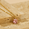 Princess Cut CZ Pendant Necklace - 18K Gold Plated - Hypoallergenic - Necklace - ONNNIII