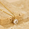 Princess Cut CZ Pendant Necklace - 18K Gold Plated - Hypoallergenic - Necklace - ONNNIII