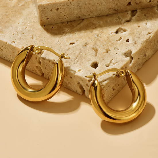 Chunky Hoops - 18K Gold Plated - Unisex - Hypoallergenic - S/M/L/XL - Earrings - ONNNIII