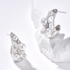 Textured Hoops with Pearls - Silver - Earrings - ONNNIII