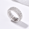 5-Row High Carbon Diamond Pavé Ring in Rhodium Plated Sterling Silver - Hypoallergenic - Ring - ONNNIII