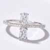 Double Oval CZ Cross Pavé Ring - Hypoallergenic - Ring - ONNNIII