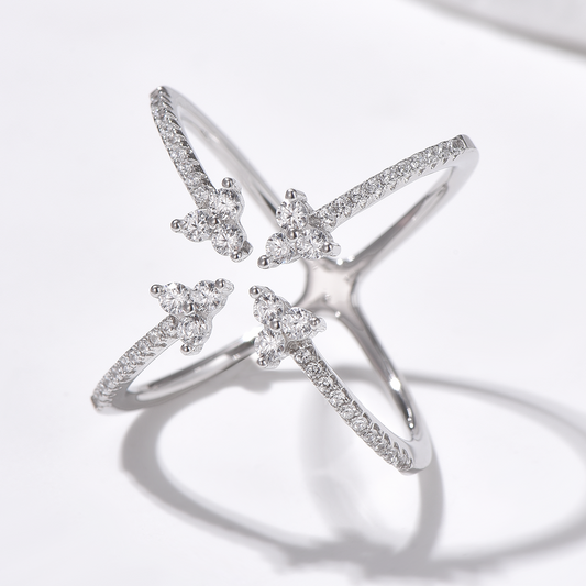 Open Criss Cross Pavé Ring - Ring - ONNNIII