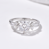 Asscher High Carbon Diamond Ring - Rhodium Plated Sterling Silver - Ring - ONNNIII