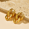 Double Link Curb Chain Drop Earrings - Worn in 2 Ways - 18K Gold Plated - Earrings - ONNNIII