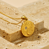 Round Star and Moon Pendant 18K Gold Plated Necklace - Hypoallergenic - Necklace - ONNNIII