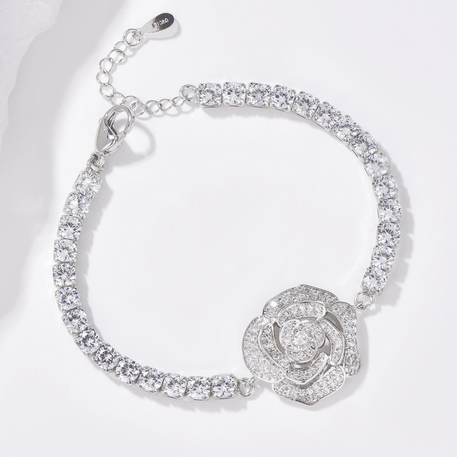 Rose Tennis Bracelet - Cubic Zirconia - Bracelet - ONNNIII