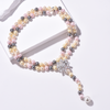 Snow Flower CZ Pearl Beaded Drop Necklace - Worn in 4 Ways - White - Long Necklace - ONNNIII