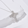 Pavé Cross Pendant Necklace - Rhodium Plated Sterling Silver - Necklace - ONNNIII