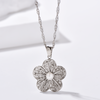 Flower Pendant Necklace Inlaid with Pearl - Hypoallergenic - Necklace - ONNNIII