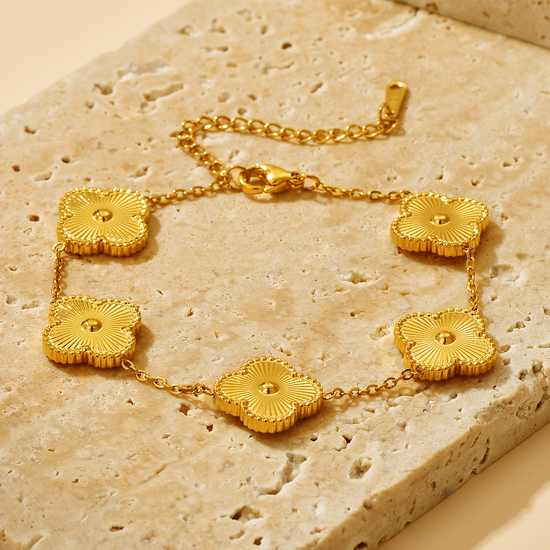 Clover Bracelet Clover Necklace 5 Motifs Gold Black and 