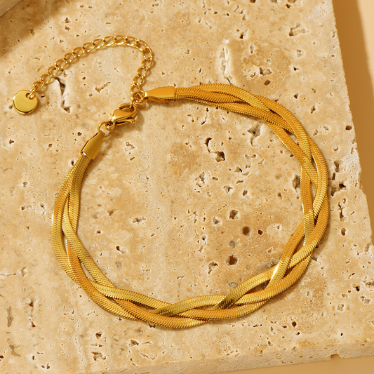Braid Chain Bracelet - 18K Gold Plated - Hypoallergenic - Bracelet - ONNNIII