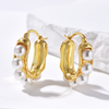 Pearl Hoop Earrings - 18K Gold Plated - Earrings - ONNNIII