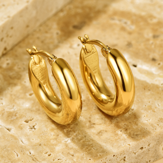 Chunky Hoops - 18K Gold Plated - Unisex - Hypoallergenic - S/M/L/XL - Earrings - ONNNIII