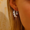 Pearl Hoop Earrings - Silver - Earrings - ONNNIII