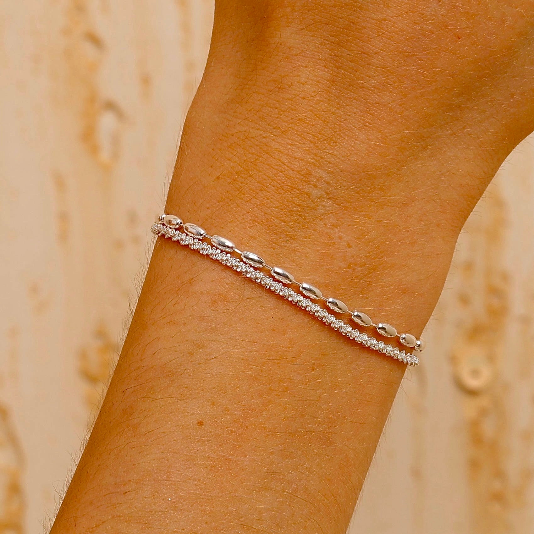 Double Layered Bracelet - Silver Plated - Bracelet - ONNNIII