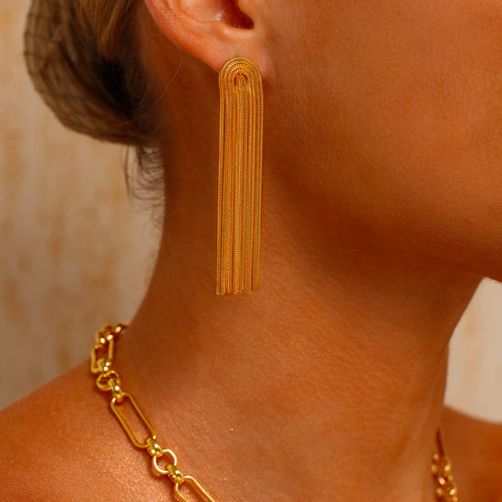 Tassel Drop Earrings - 18K Gold Plated - Hypoallergenic - Earrings - ONNNIII