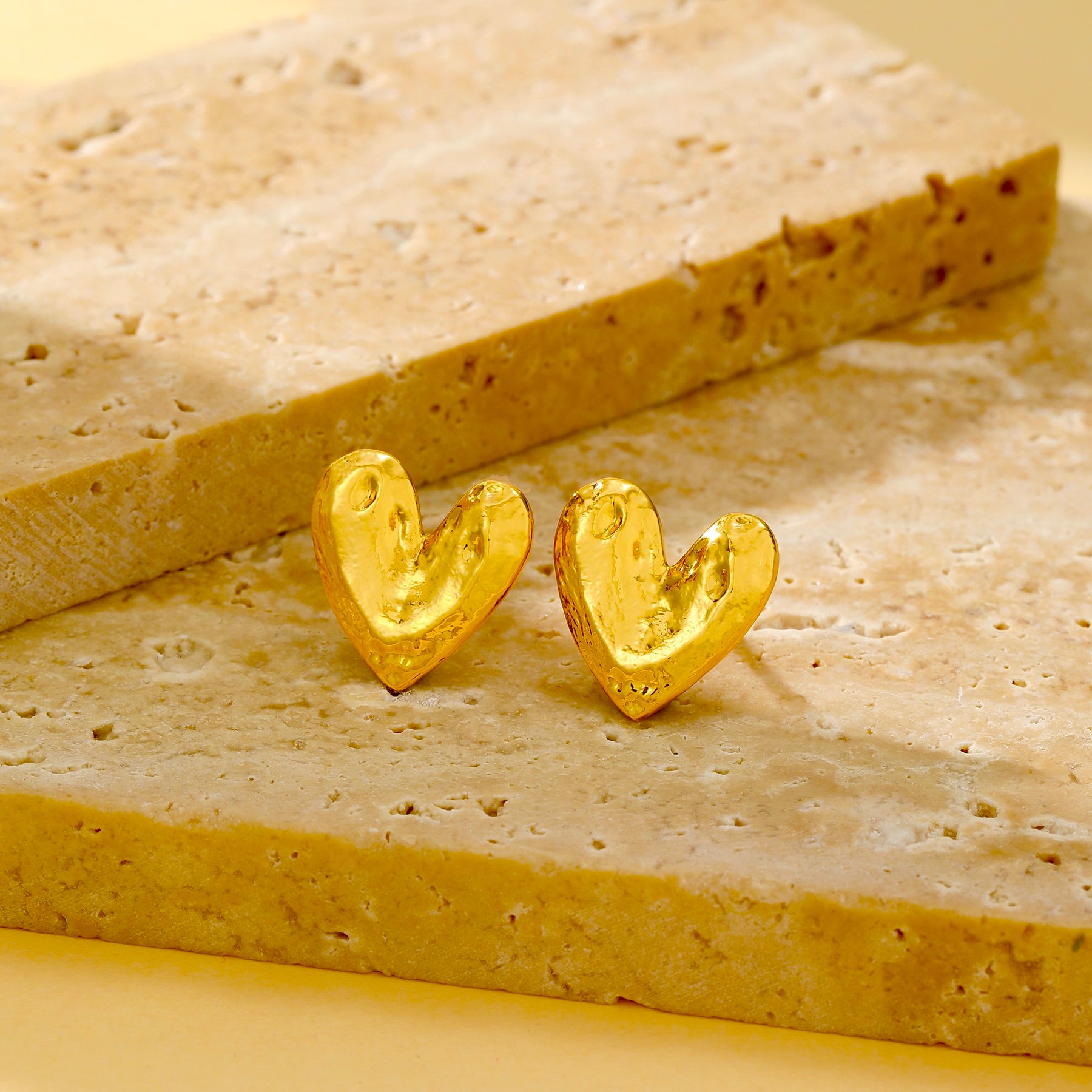 Textured Heart Stud Earrings - Earrings - ONNNIII